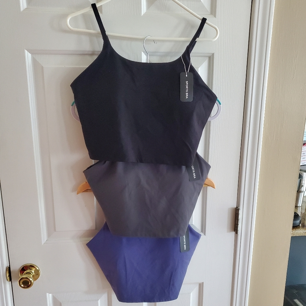 NWT Padded Sports bra crop top 3 pack size XXL - Picture 1 of 4